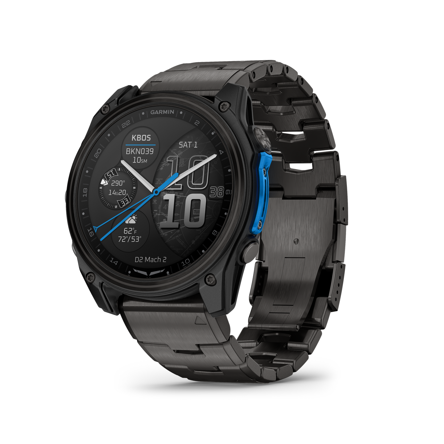 Garmin D2 Mach 1 Pro, reloj inteligente Aviator de 51 mm con pulsera de titanio ventilada (010-02804-80)