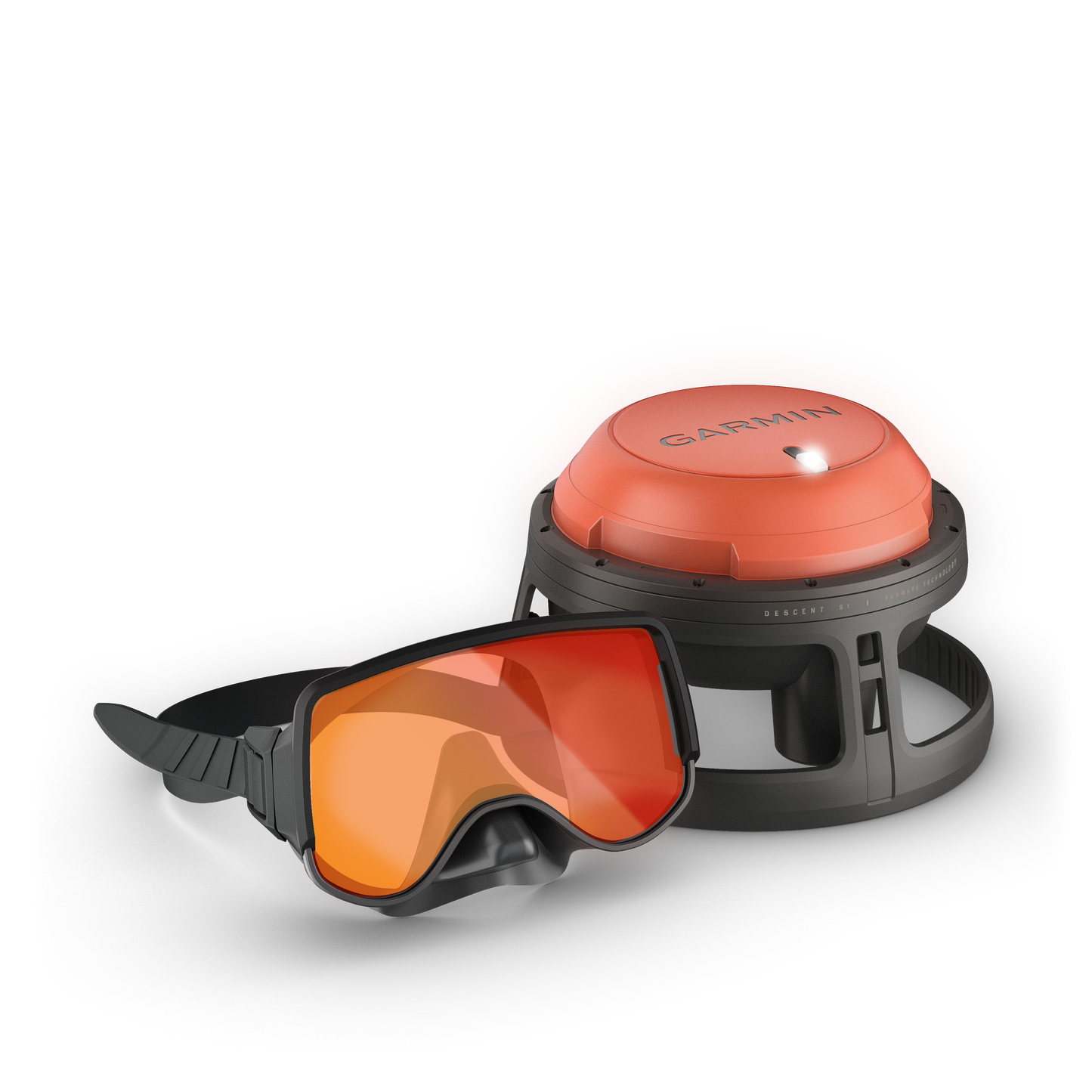 Garmin Descent S1 buoy dive computer with orange housing