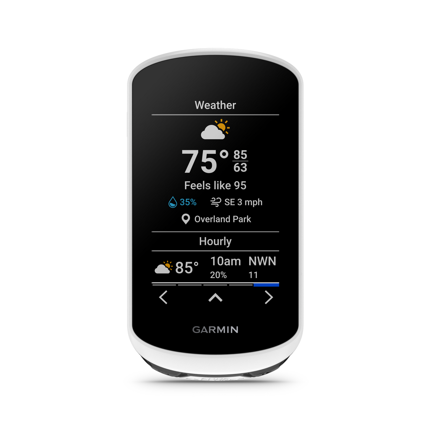 Garmin Edge Explore 2 bicycle computer with power mount bundle; white body, black display.