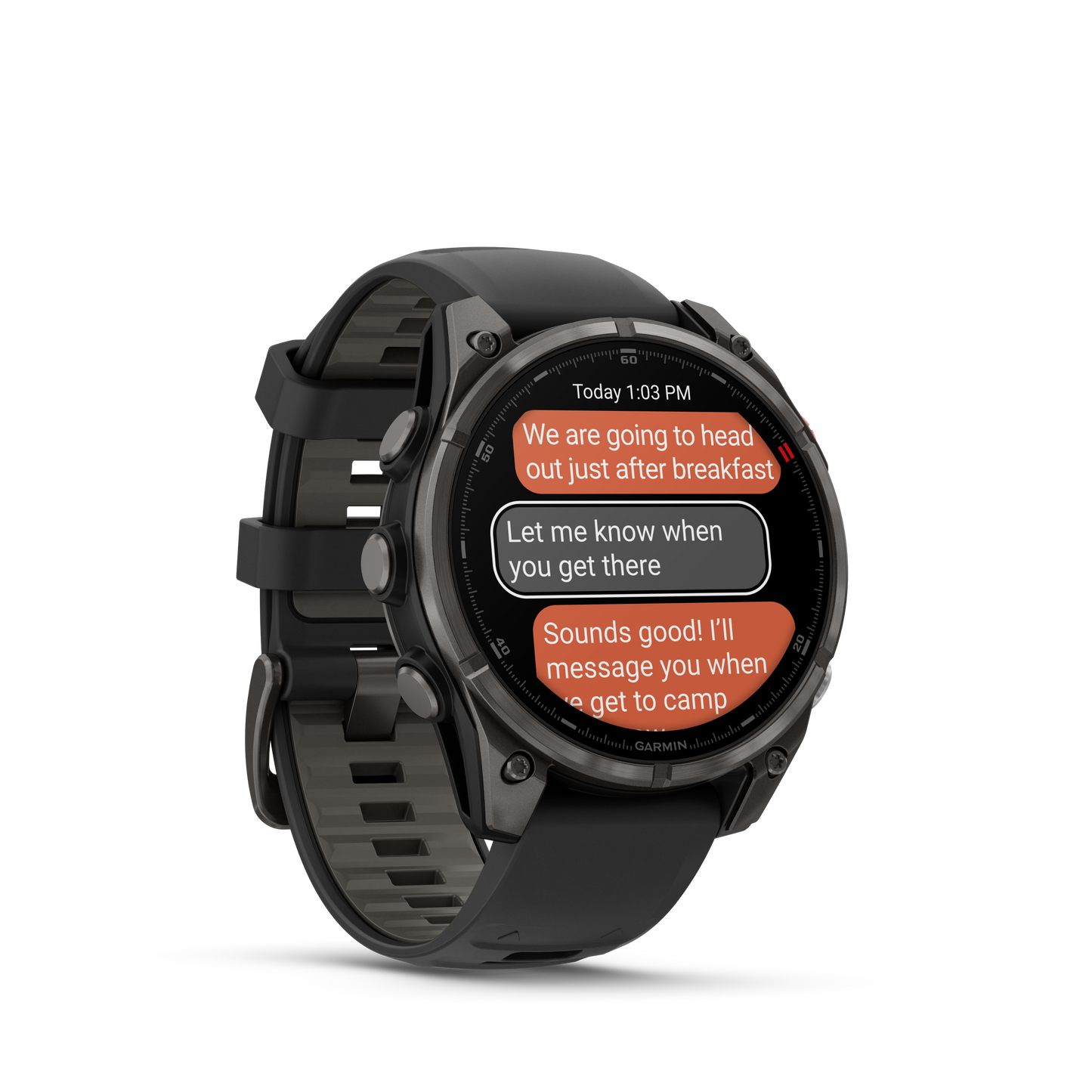 Garmin Fenix 8 Pro, 51 mm, AMOLED, Sapphire, Carbon Gray DLC Titanium with Black/Pebble Gray Silicone Band (010-03199-00) by Garmin