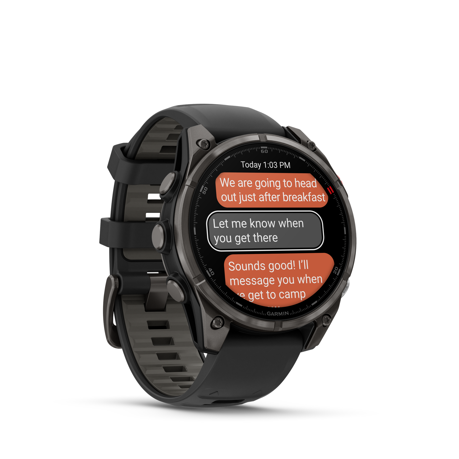 Garmin Fenix 8 Pro, 51 mm, AMOLED, Sapphire, Carbon Gray DLC Titanium with Black/Pebble Gray Silicone Band (010-03199-00) by Garmin