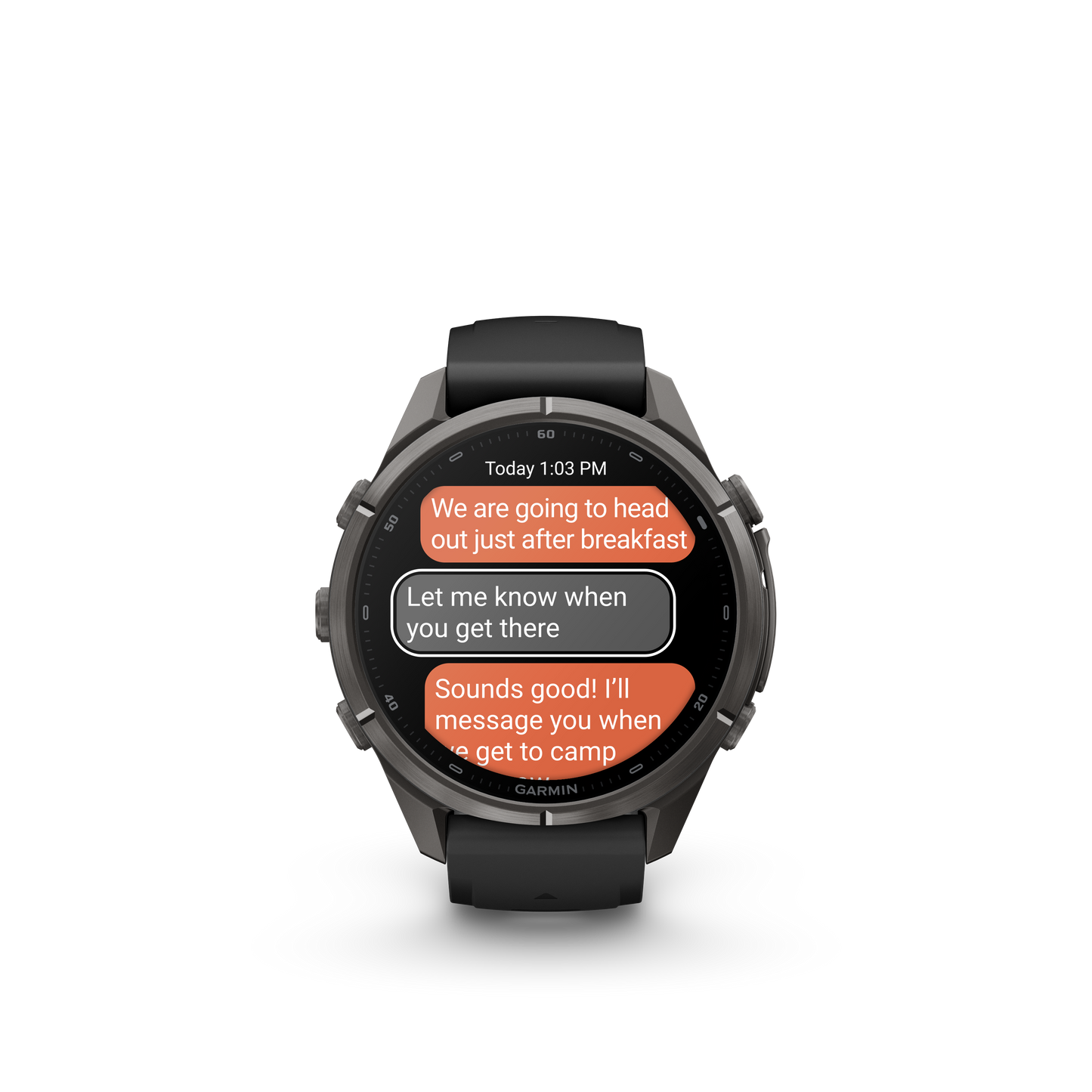 Garmin Fenix 9 Pro inReach AMOLED, (43mm), DLC Titanium w/ Black and Gray Silicone Band (010-04335-10)