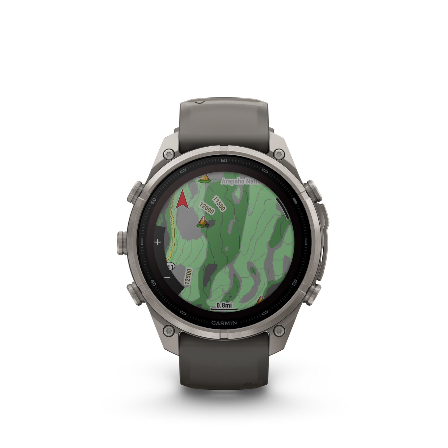 Garmin Fenix 9 Pro Solar 47mm titanium smartwatch with gray/silver silicone band
