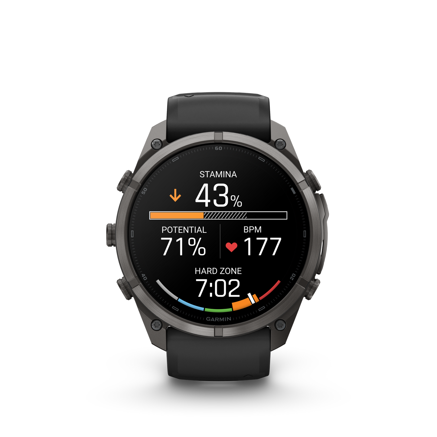 Garmin Fenix 9 Pro AMOLED smartwatch, 51mm DLC titanium case with black and gray silicone band