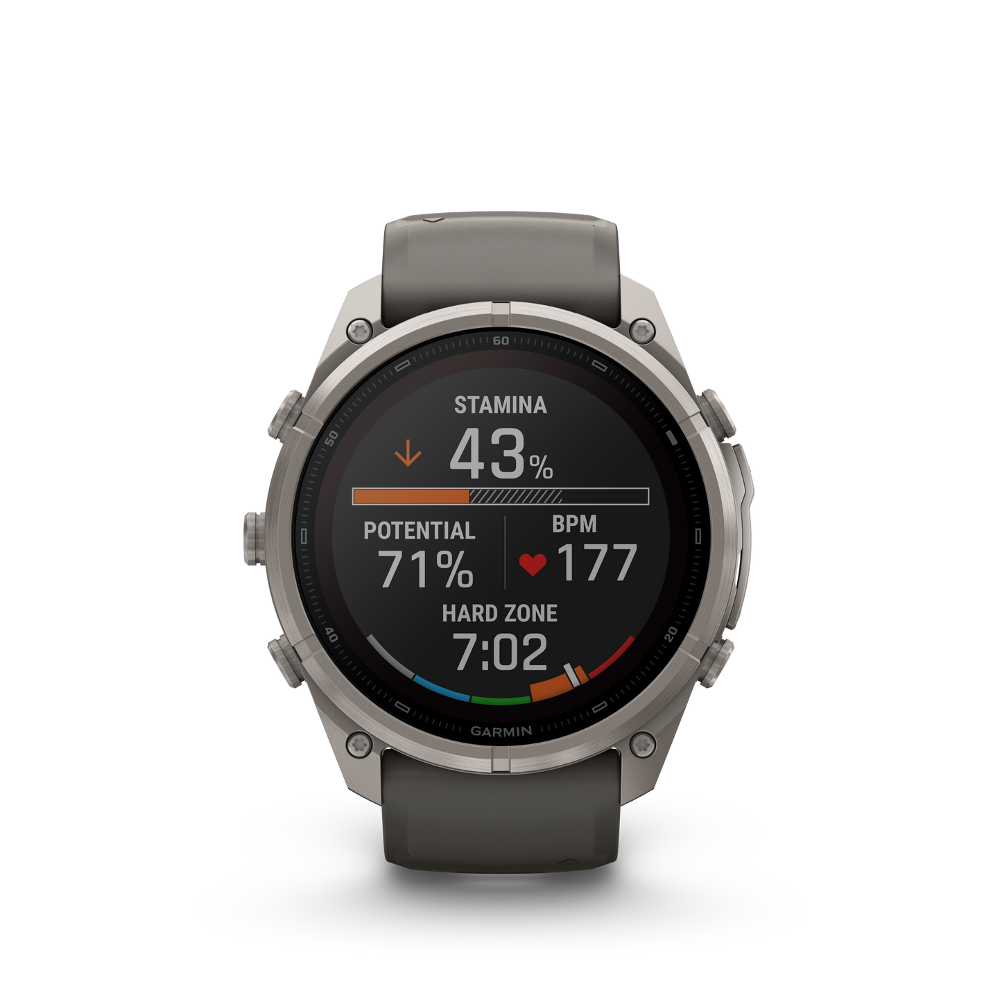 Garmin Fenix 9 Pro Solar inReach smartwatch, 51mm titanium case with gray-silver silicone band and bezel