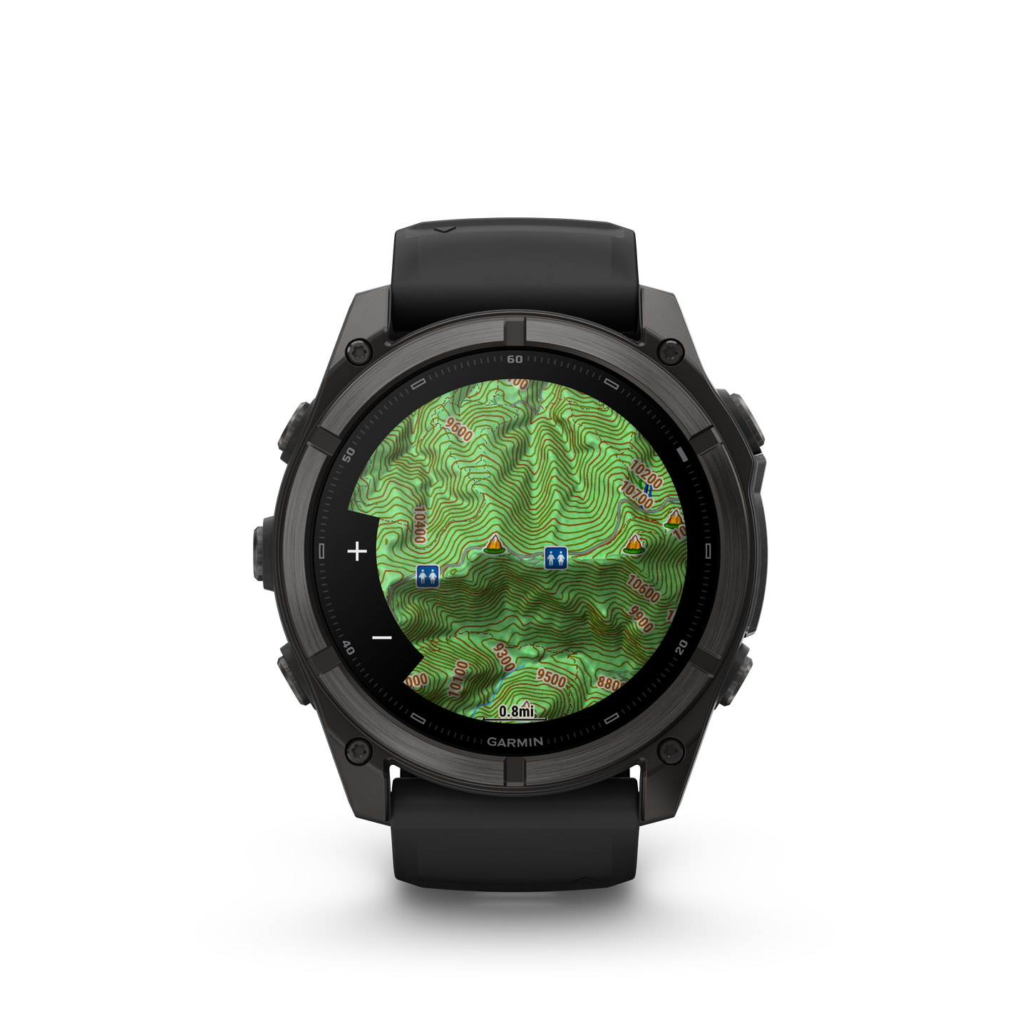 Garmin Fenix 9 AMOLED, (51mm), DLC Titanium w/ Black Silicone Band (010-04763-10)