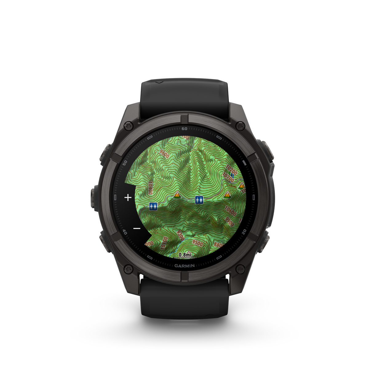 Garmin Fenix 9 AMOLED, (51mm), DLC Titanium w/ Black Silicone Band (010-04763-10)