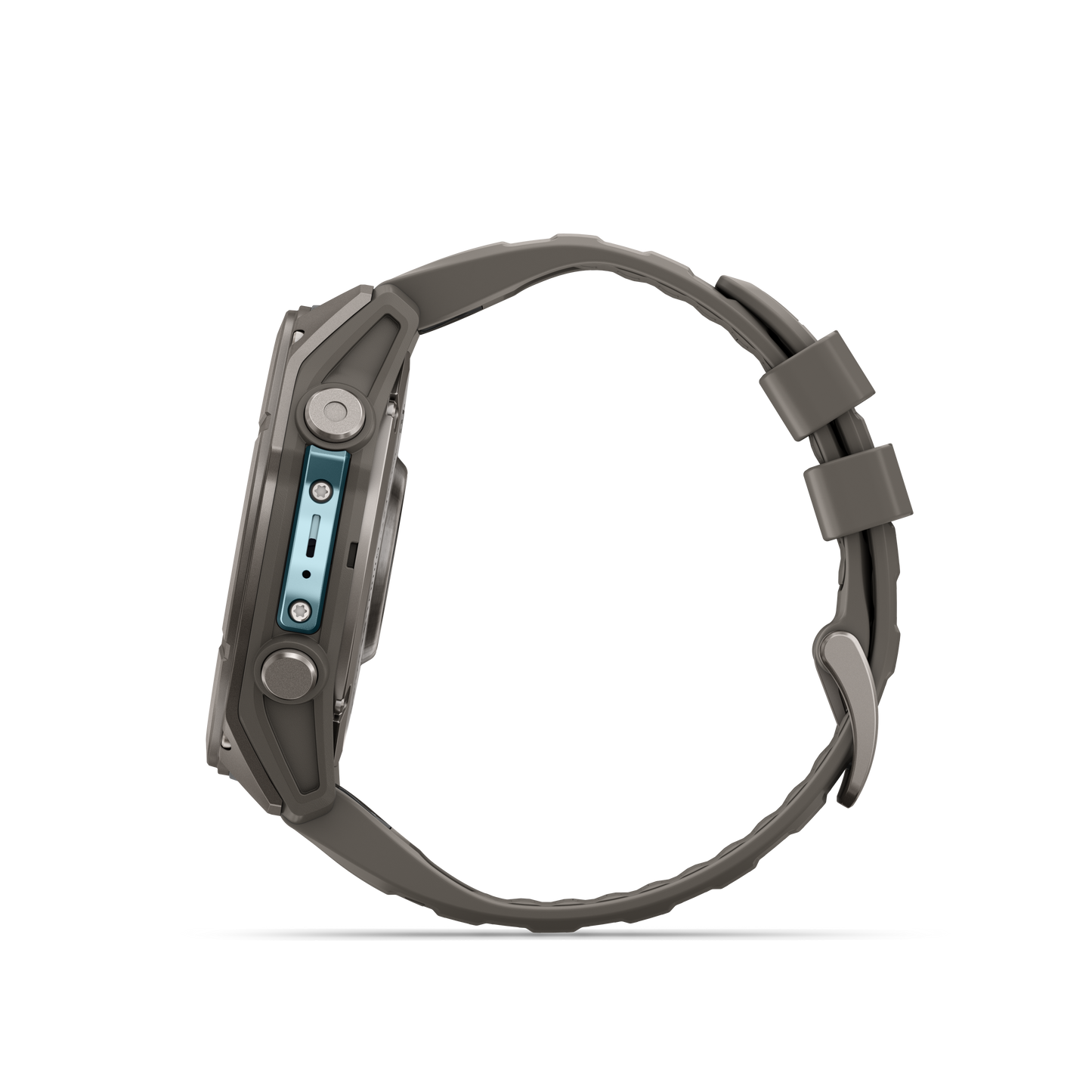 Garmin Fenix 9 AMOLED 51mm titanium smartwatch with gray silicone band
