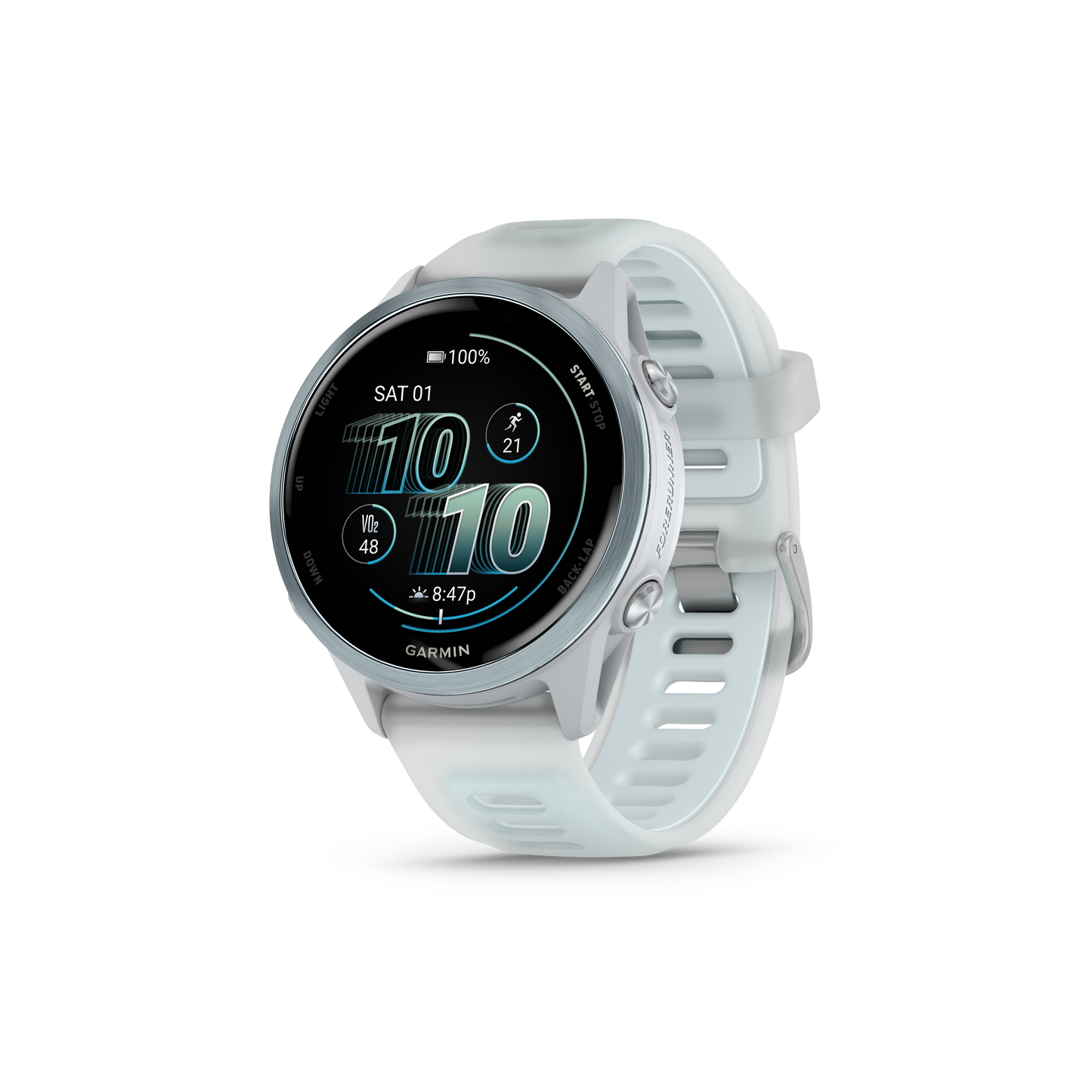 Garmin Forerunner 570 smart watch, 42mm, Cloud Blue with Whitestone/Cloud Blue band