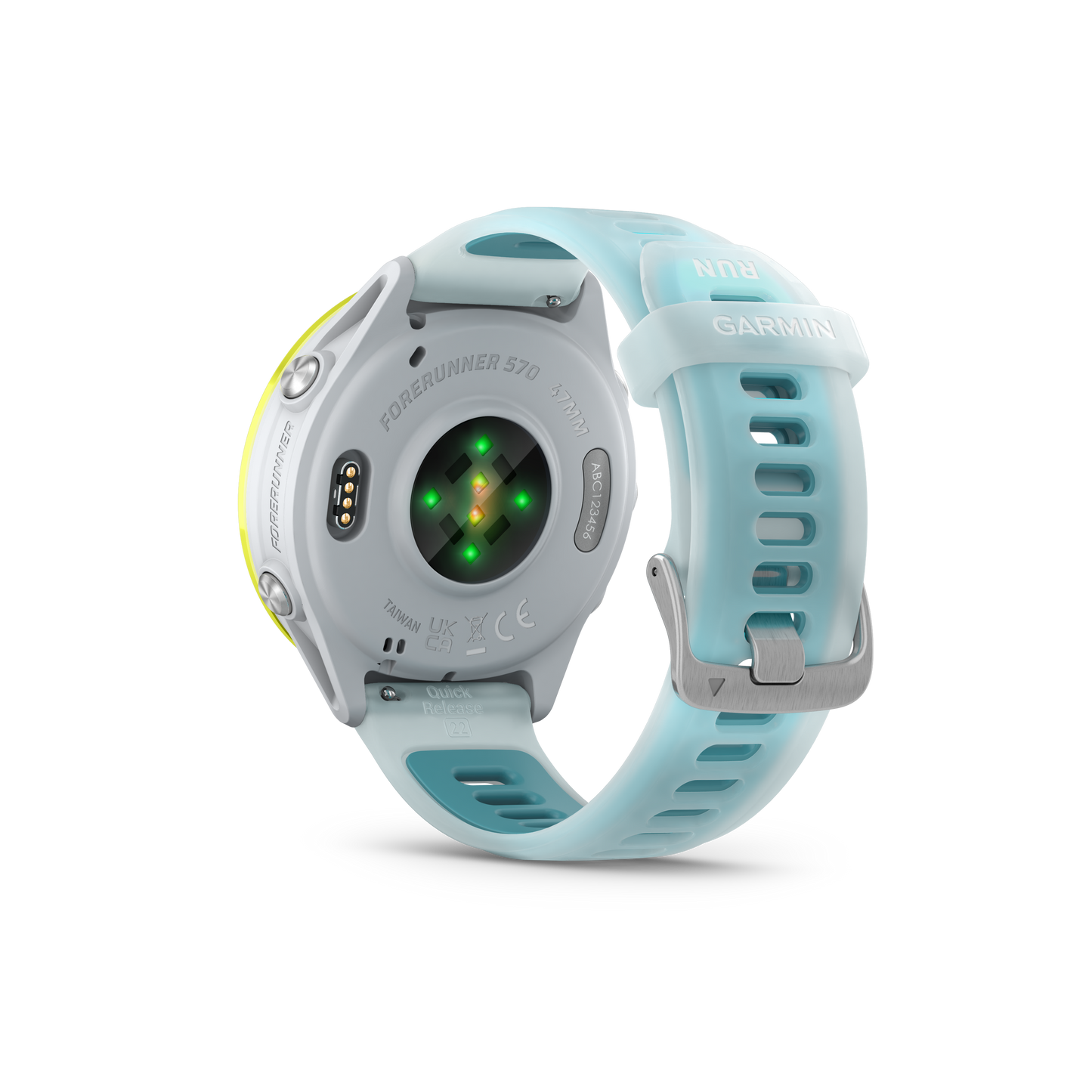 Garmin Forerunner 570, 47mm, Amp Yellow with Whitestone/Turquoise Band (010-02971-01) by Garmin
