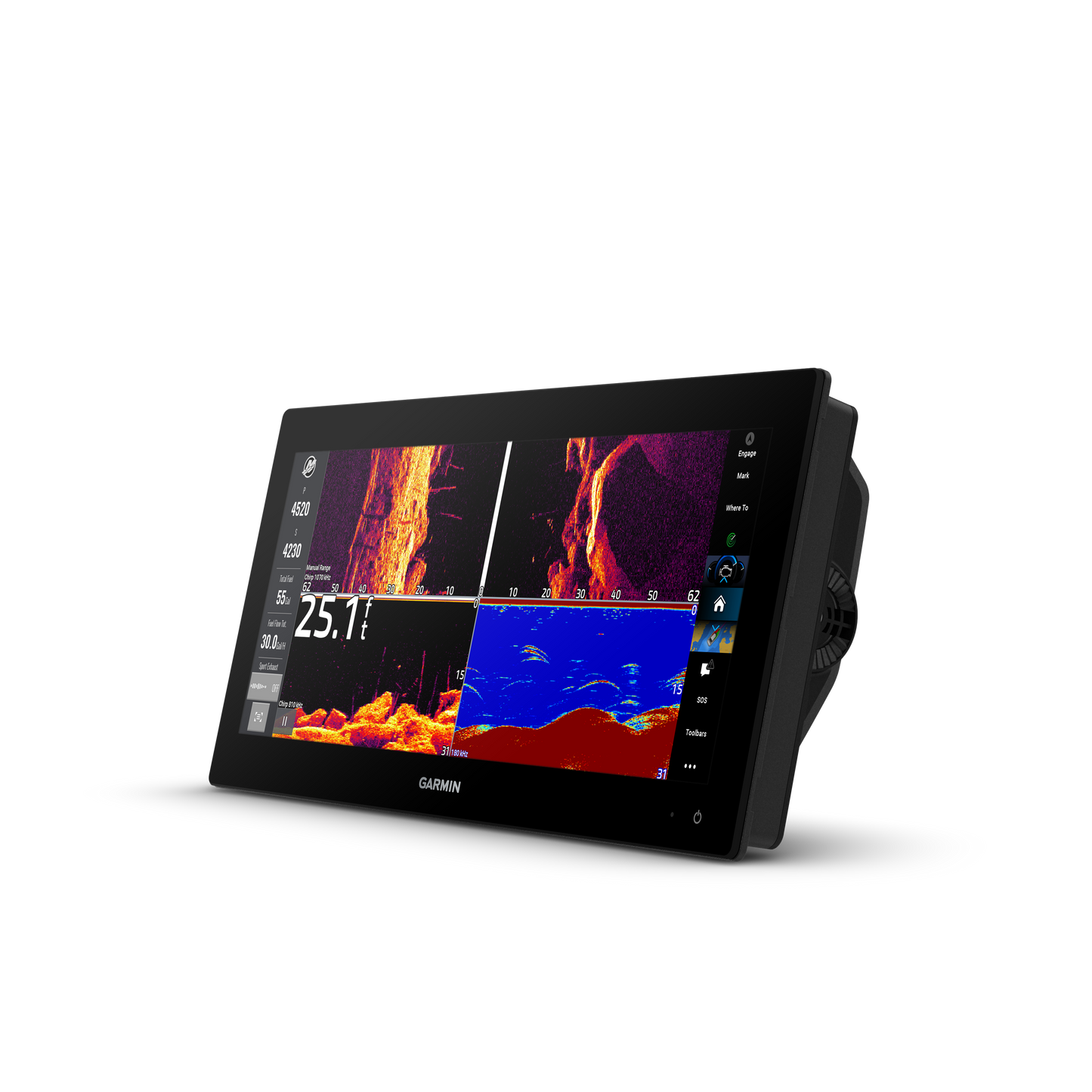 Garmin GPSMAP 1543xsv SideVü, ClearVü and Traditional CHIRP Sonar with Mapping (010-03855-01) by Garmin