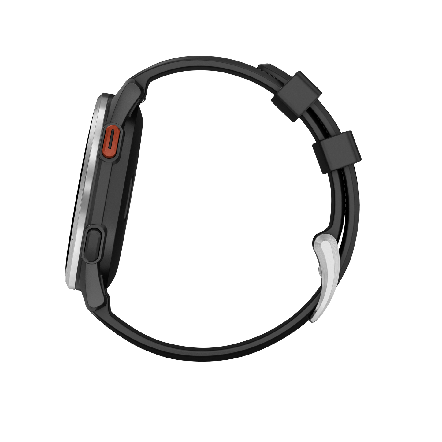 Garmin Approach S44 golf GPS smartwatch with silver bezel and black band