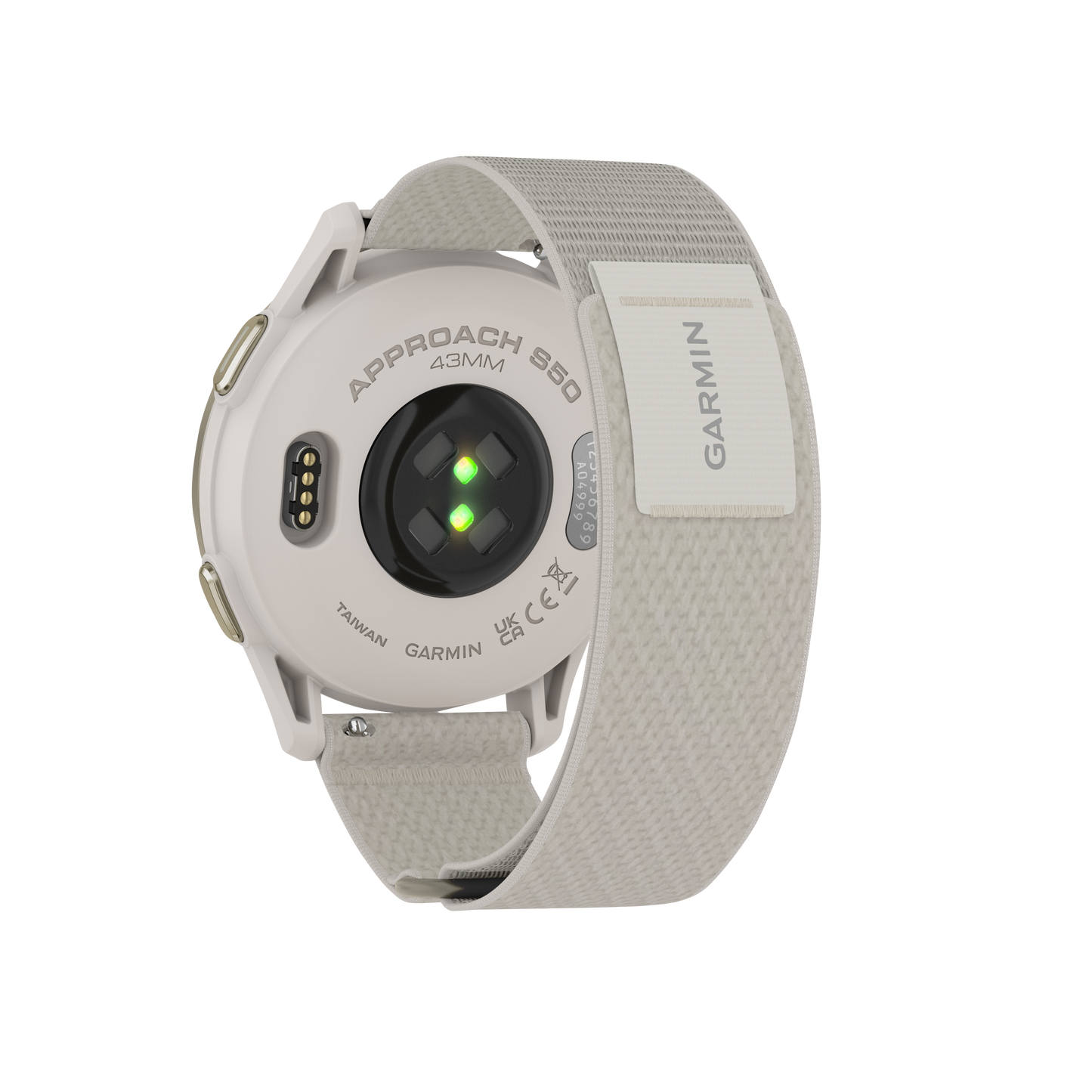 Garmin Approach S50, Gold Bezel/Ivory ComfortFit Nylon Band, Golf GPS Smartwatch & Rangefinder (010-03010-01) by Garmin