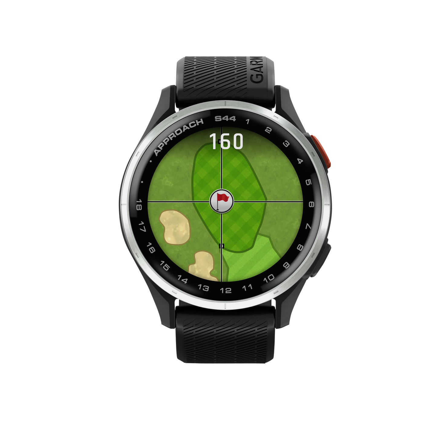 Garmin Approach S44, Silver Bezel/Black Band, Golf GPS Smartwatch & Rangefinder (010-03009-00) by Garmin