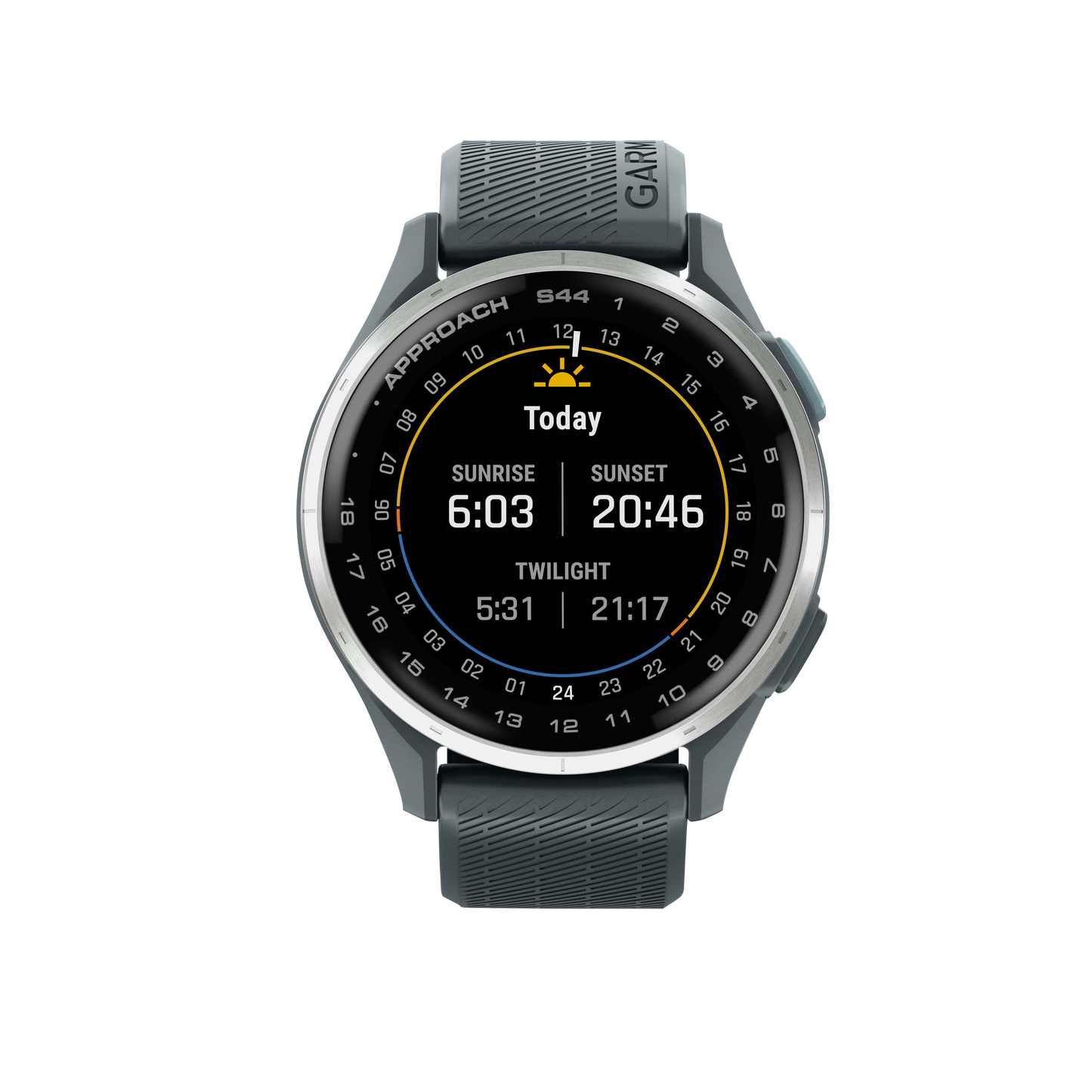 Garmin Approach S44, Silver Bezel/Twilight Band, Golf GPS Smartwatch & Rangefinder (010-03009-01) by Garmin