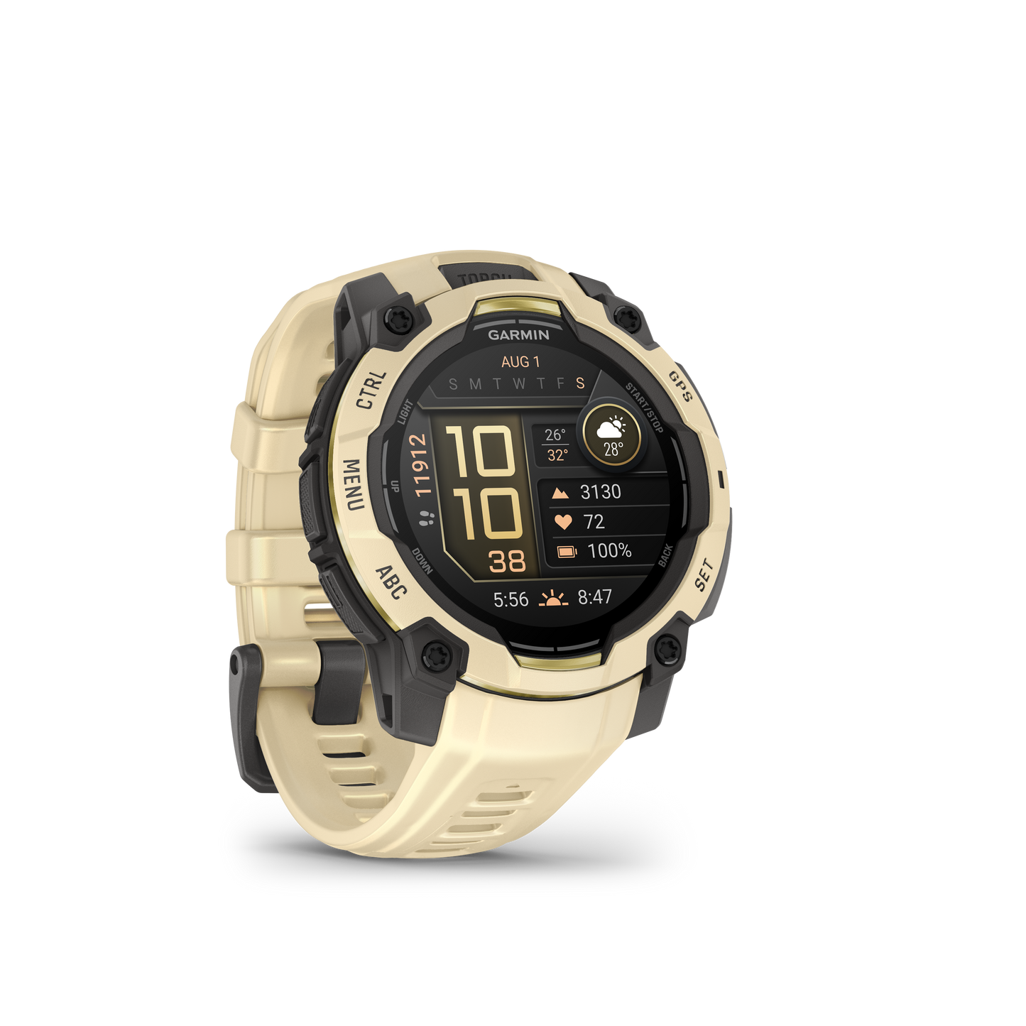 Garmin Instinct 3 45mm AMOLED smartwatch with citrine case and citrine band