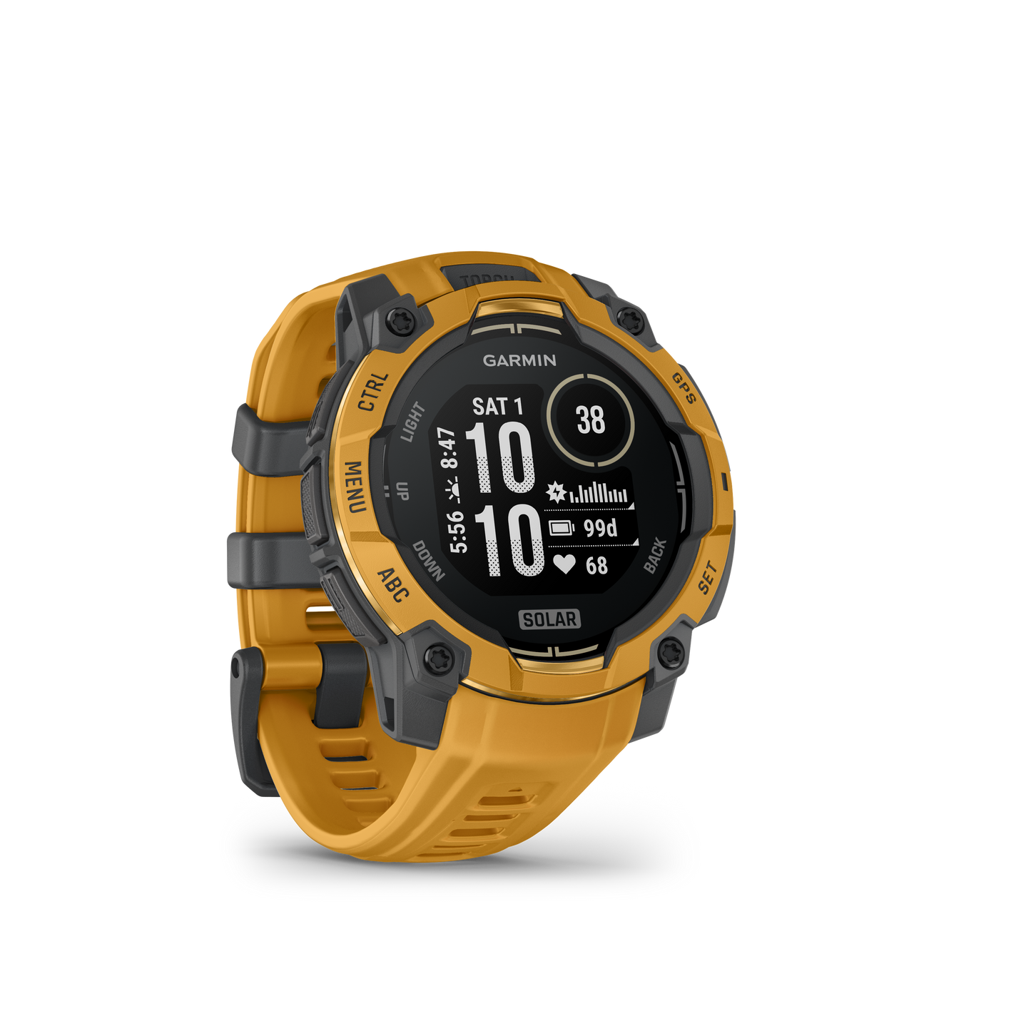 Garmin Instinct 3, (45mm), Solar, Sunburst with Sunburst/Gray Band (010-02934-02)