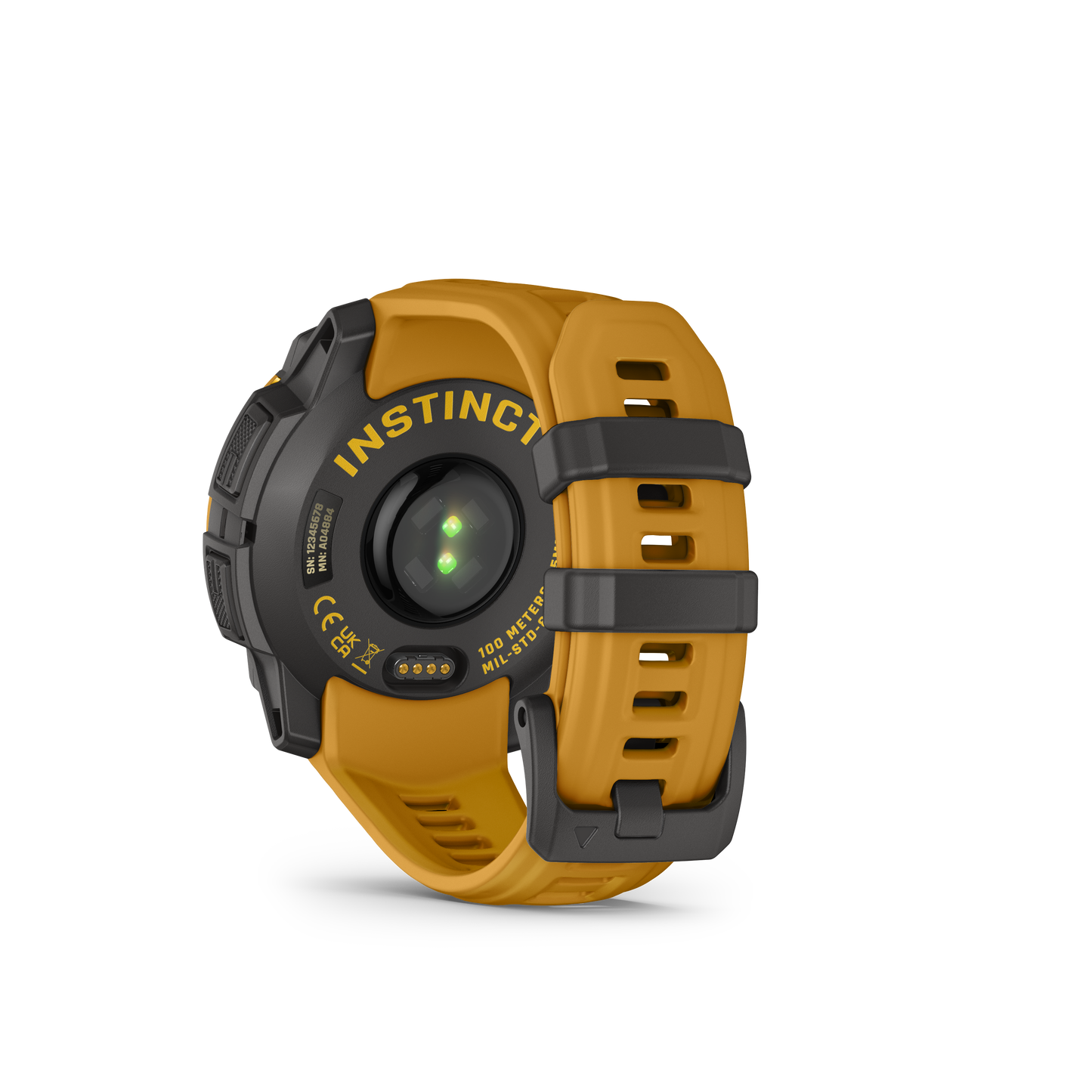 Garmin Instinct 3 solar smartwatch, 45mm, sunburst color with orange strap