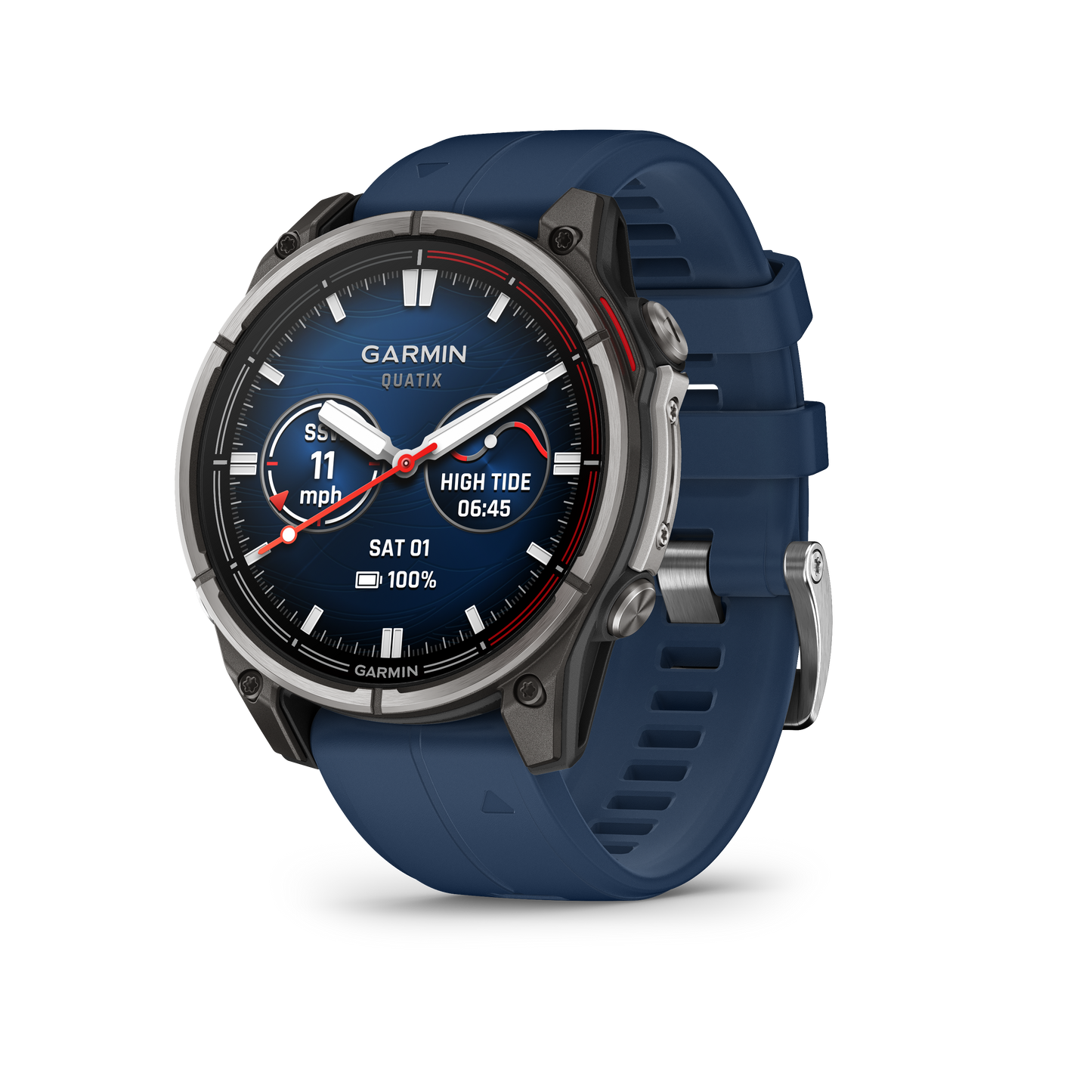 Garmin Quatix 8 marine GPS smartwatch with 51mm AMOLED display and blue strap