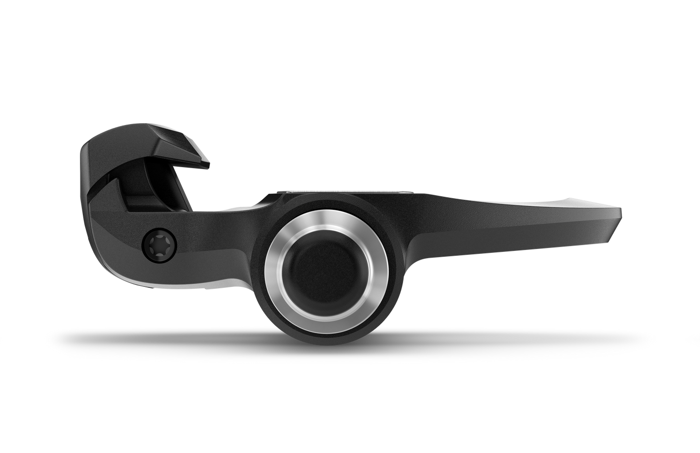 Garmin Rally RS210 dual-sensing power meter pedal, black with silver bearing ring.