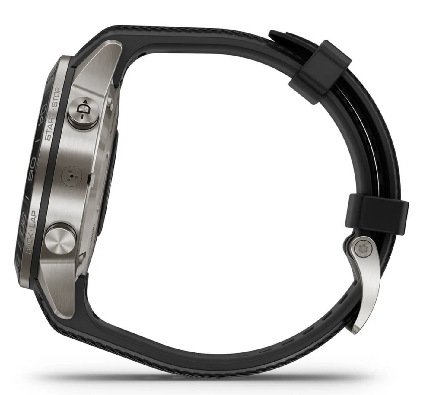 Garmin Marq Aviator watch with metal case and black band