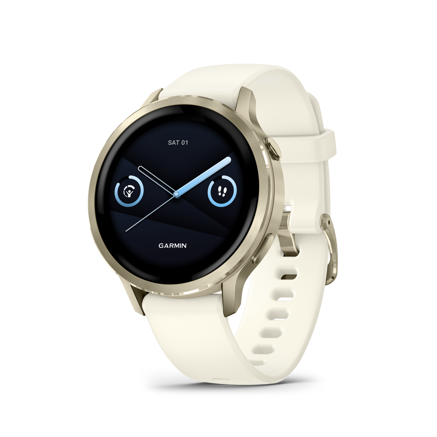 Garmin Venu 4 smartwatch, 41mm lunar gold case with bone silicone band