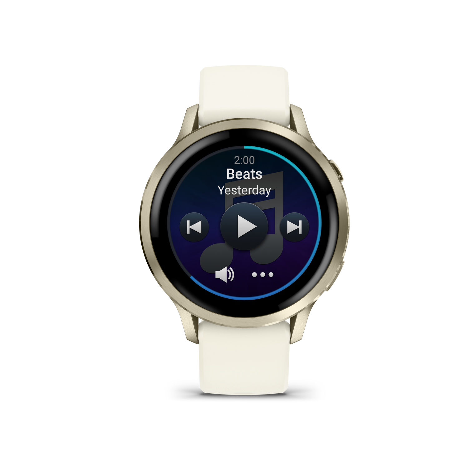 Garmin Venu 4 smartwatch, 41mm Lunar Gold case with bone silicone band