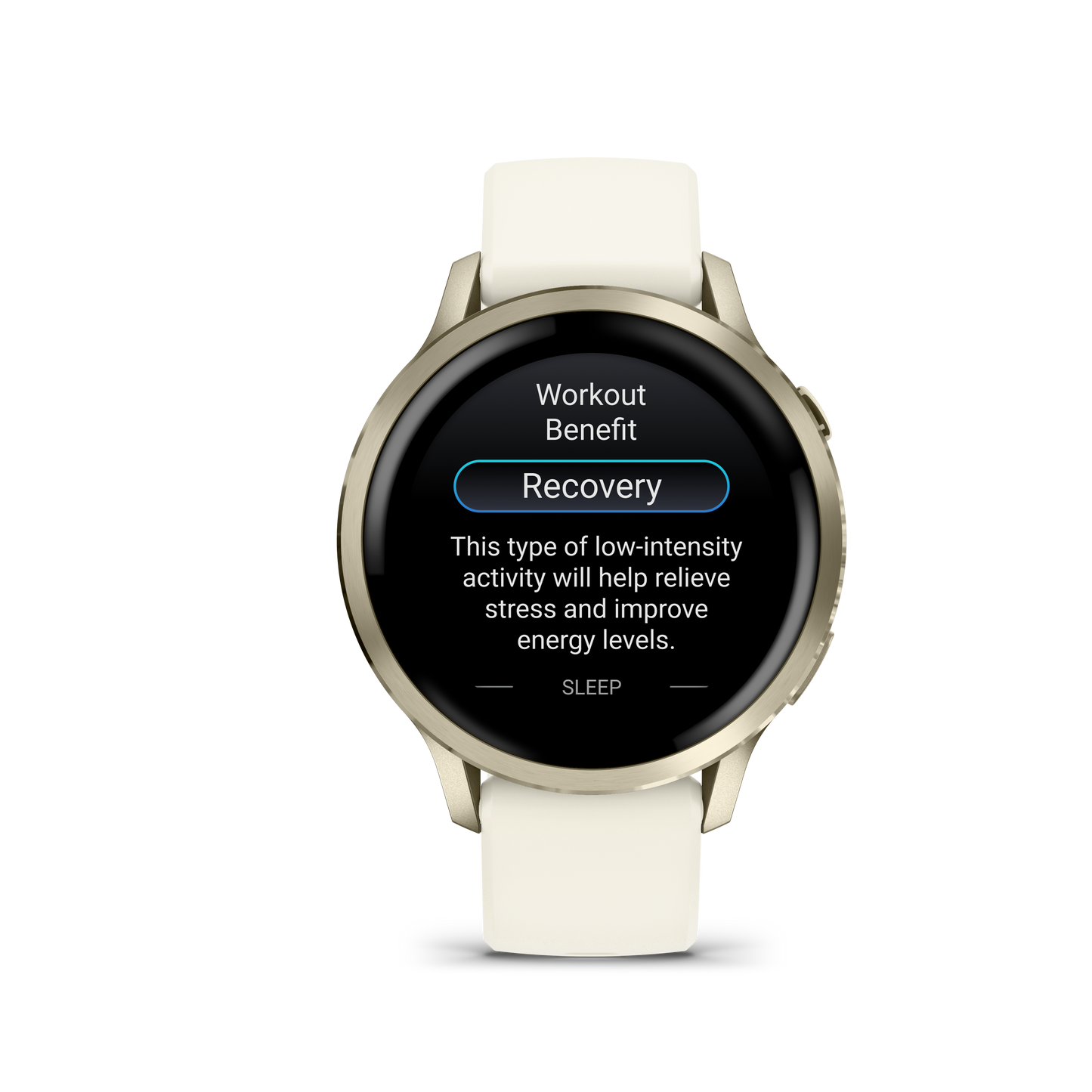 Garmin Venu 4 smartwatch, 41mm Lunar Gold case with bone silicone band