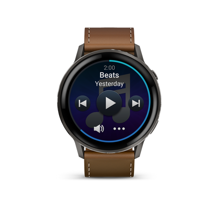 Garmin Venu 4, 45mm, Slate with Black Silicone Band and Brown Leather Band (010-03014-03) by Garmin