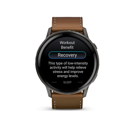 Garmin Venu 4, 45mm, Slate with Black Silicone Band and Brown Leather Band (010-03014-03) by Garmin