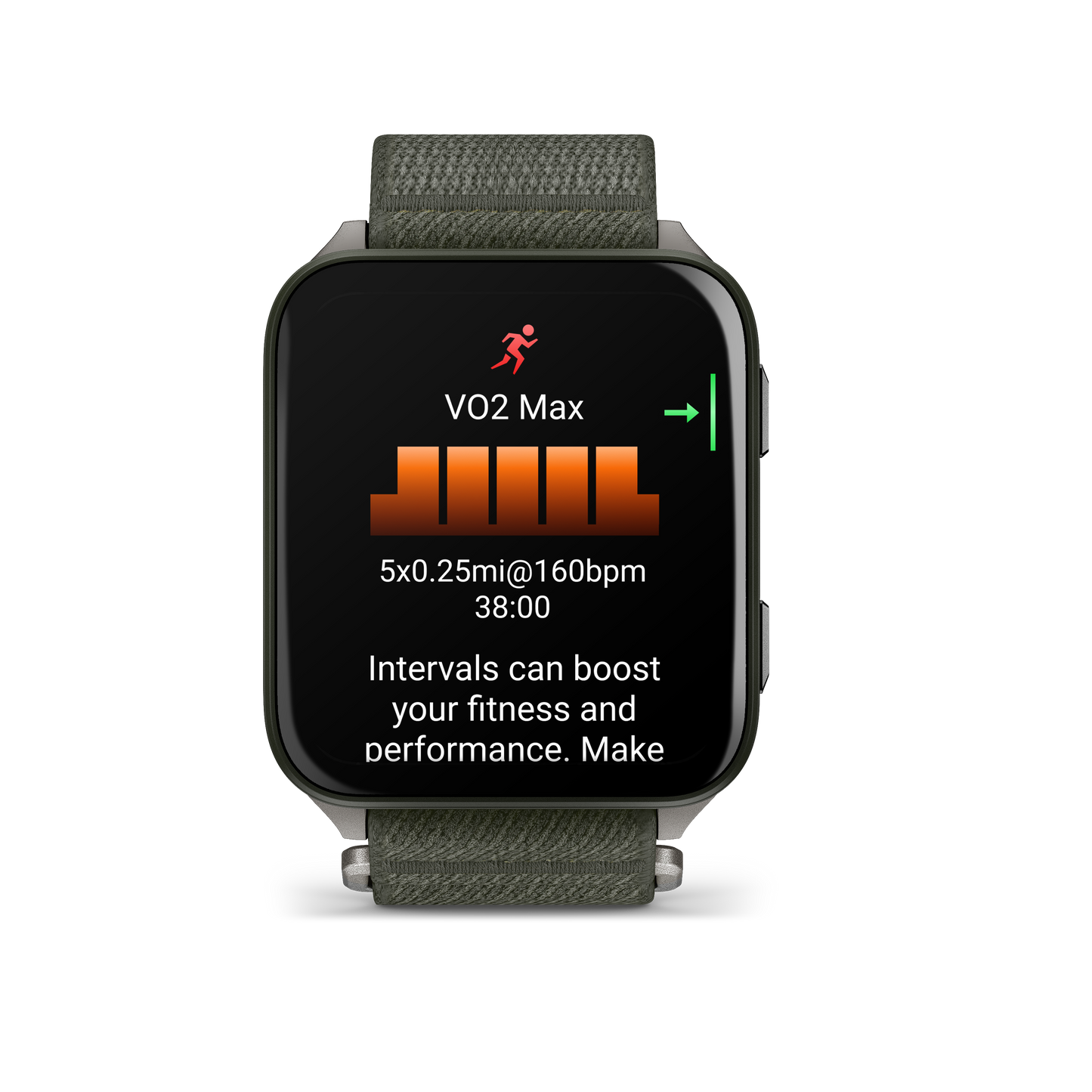 Garmin Venu X1 smartwatch in Moss with titanium case and Moss ComfortFit band (010-02980-01)