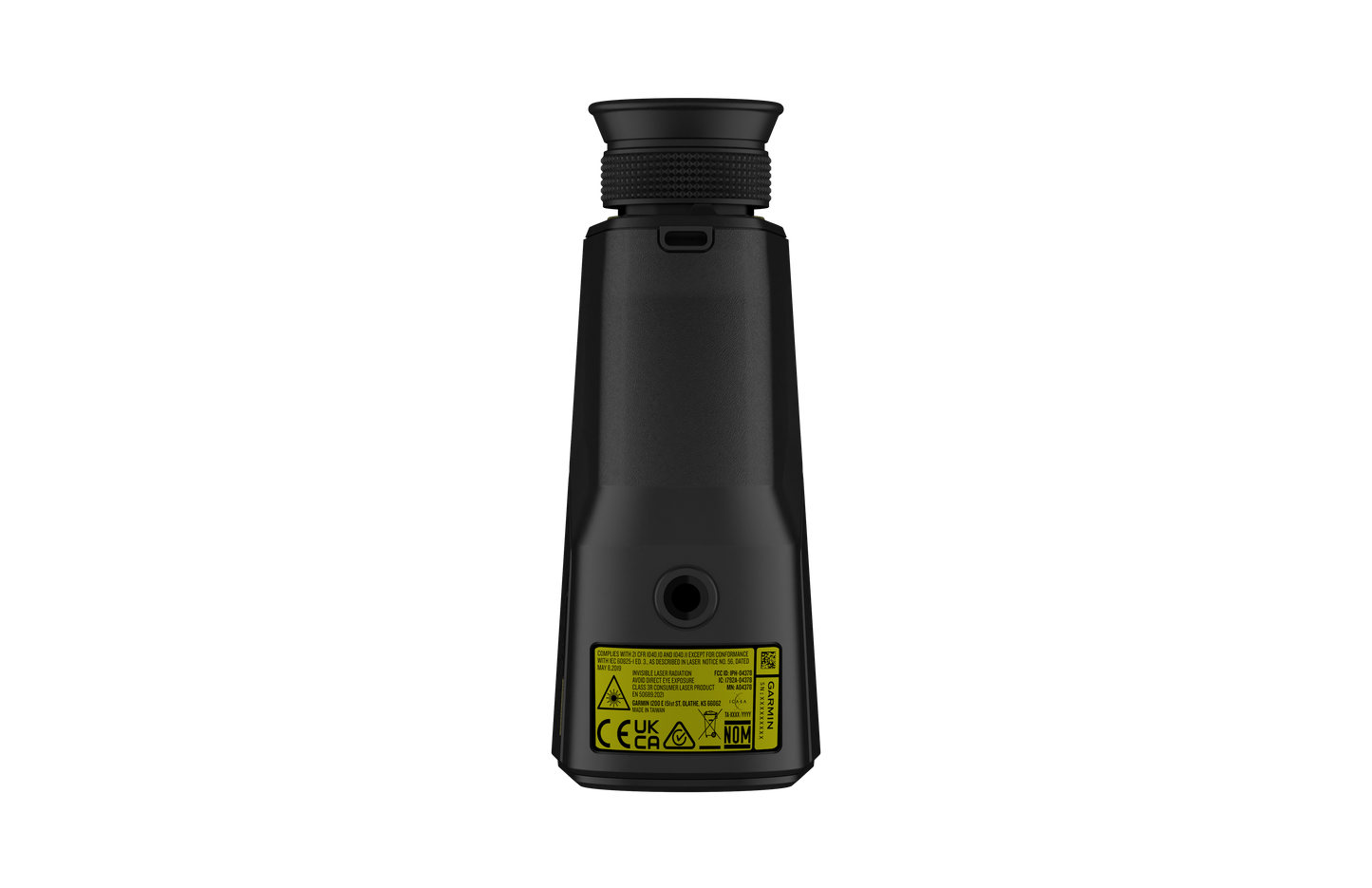 Garmin Xero L60i laser rangefinder, black with yellow warning label
