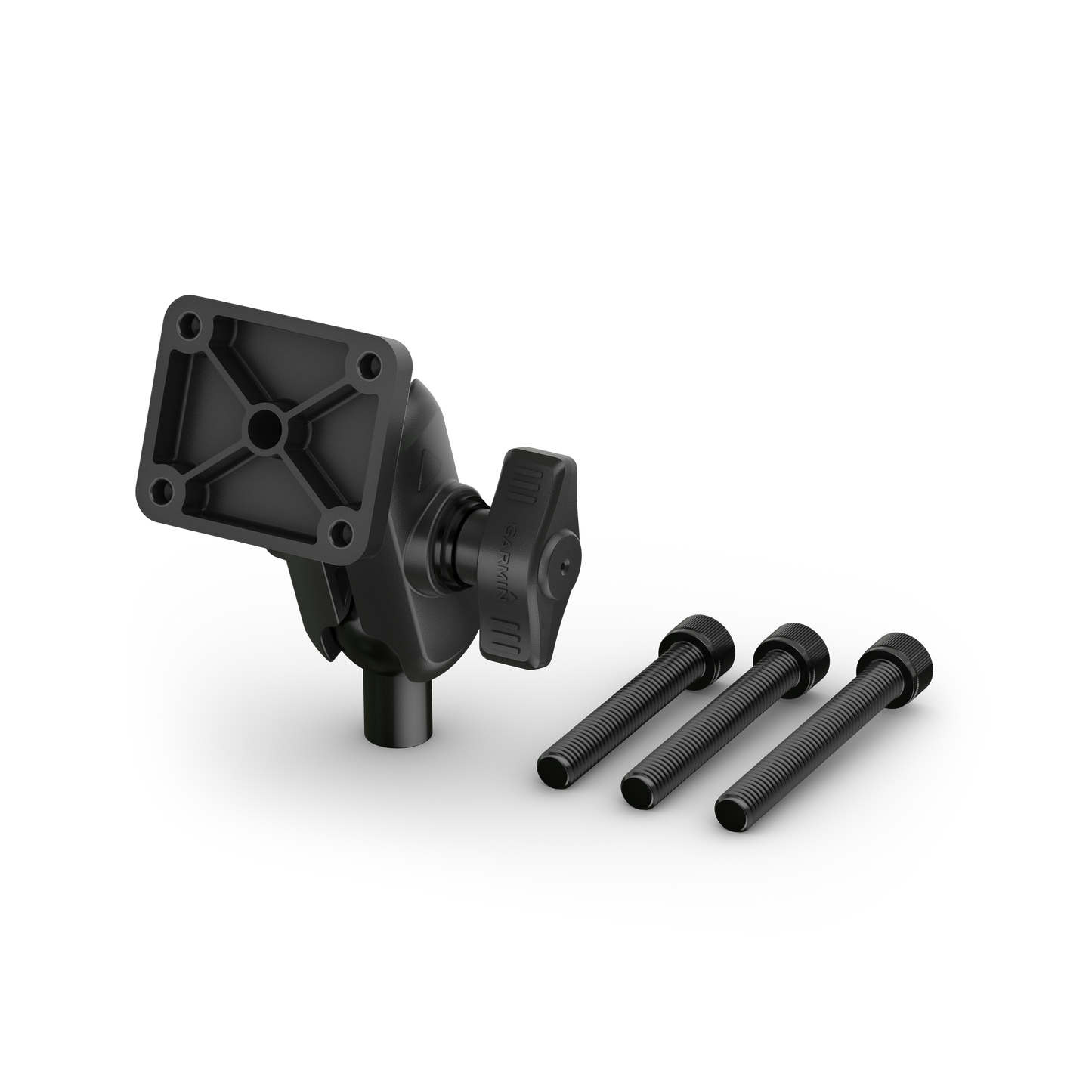 Garmin Zumo XT3 motorcycle GPS mounting bracket with three screws, black