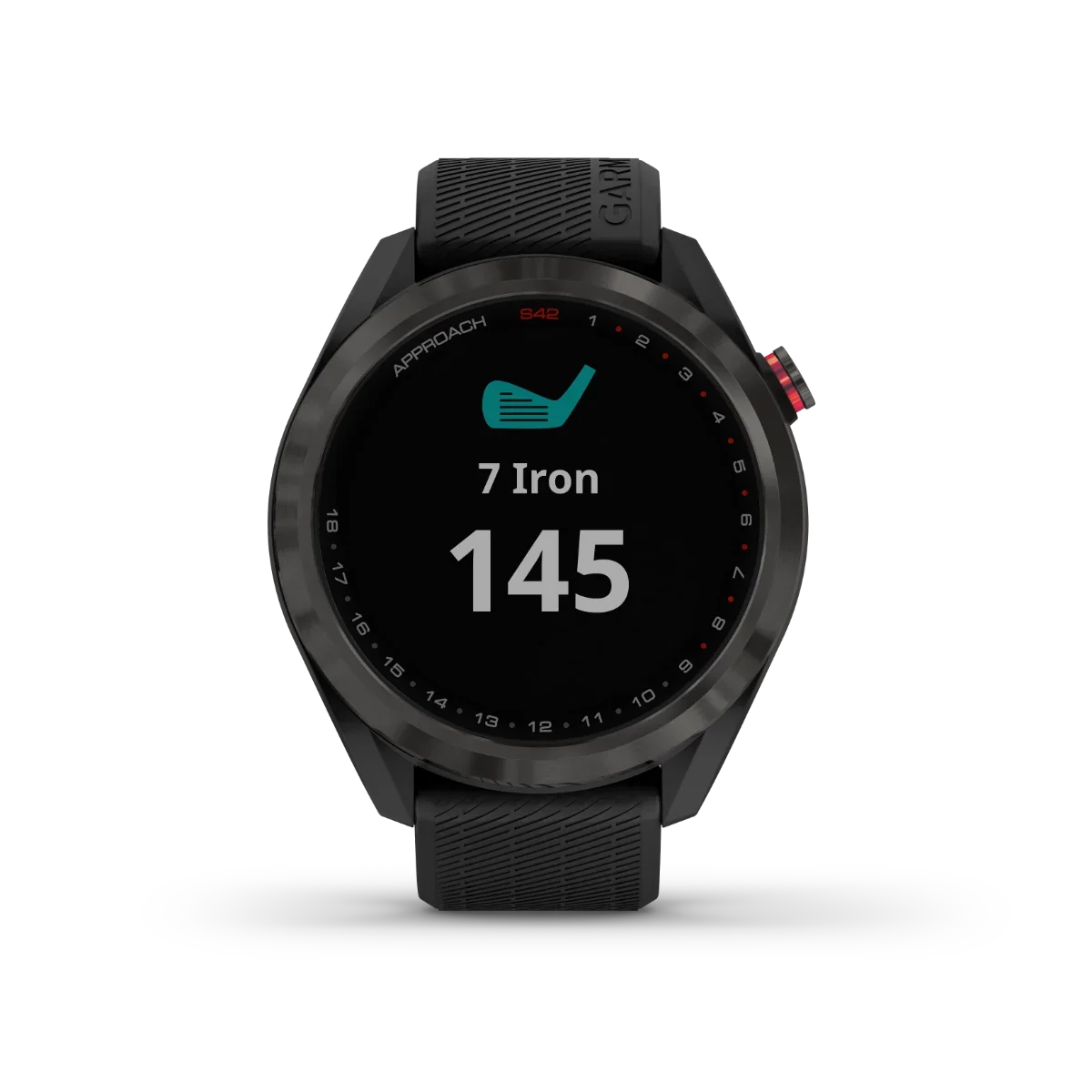 Garmin Approach S42 Black golf GPS smartwatch with rangefinder, certified refurbished