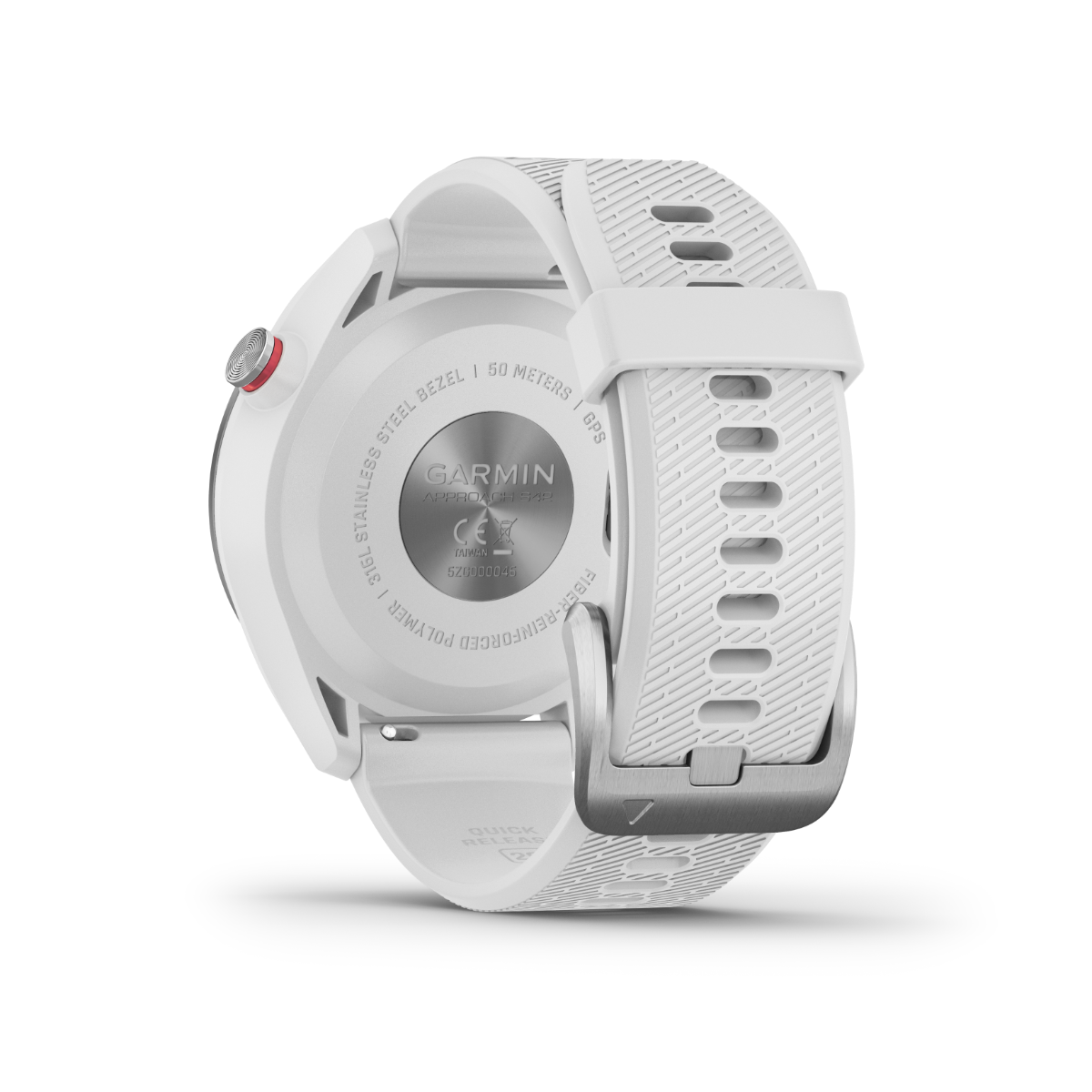 Garmin Approach S42, Silver with White Band, Golf GPS Smartwatch & Rangefinder (010-02572-11) by Garmin