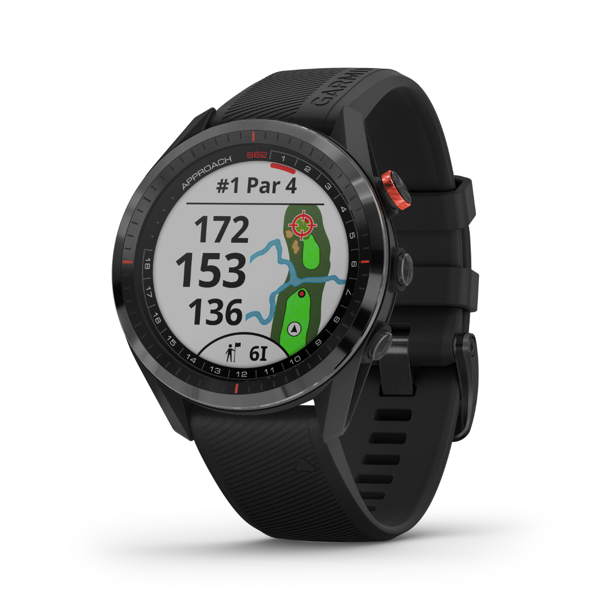 Garmin Approach S62 Black golf GPS smartwatch with rangefinder (010-02200-00)