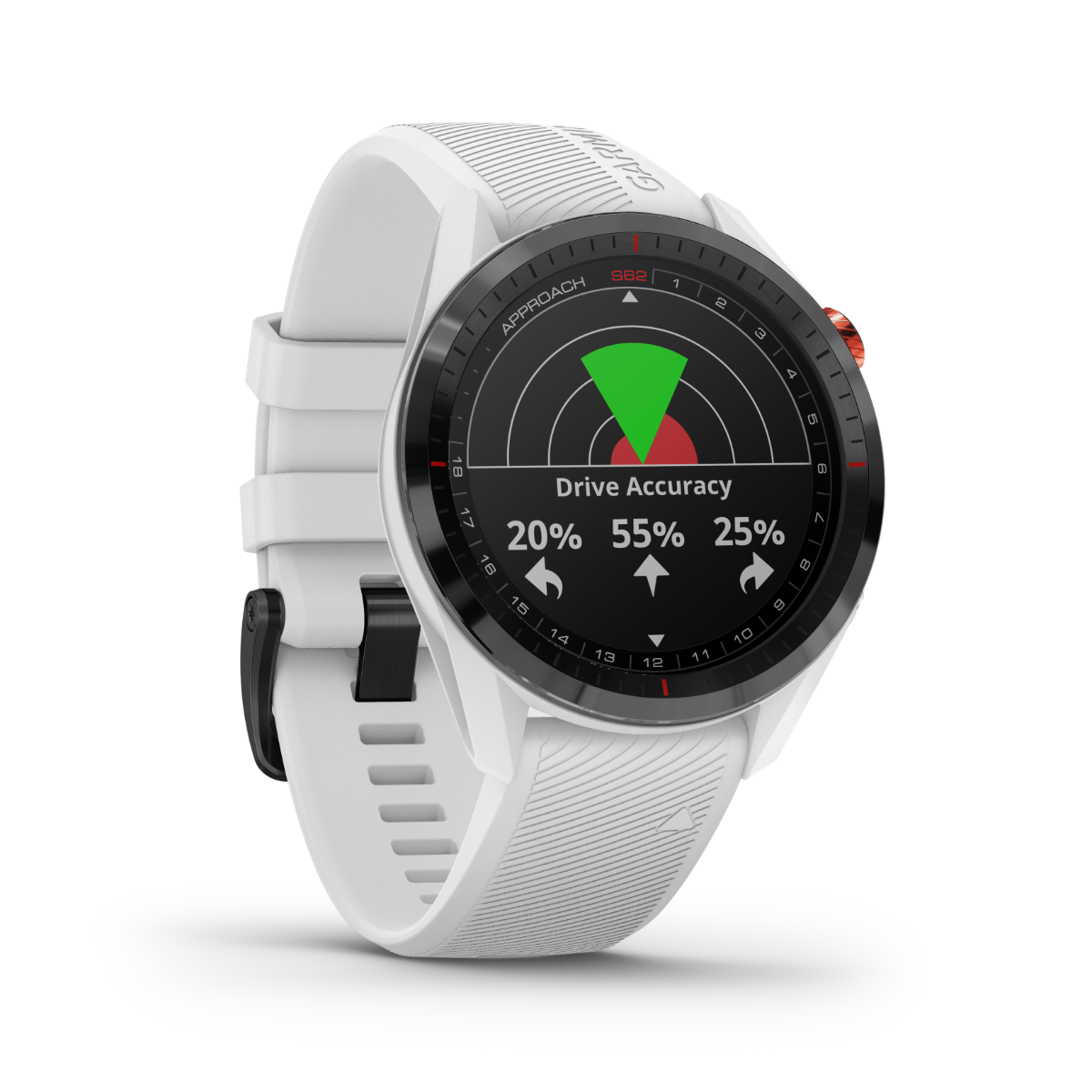 Garmin Approach S62 white golf GPS smartwatch with rangefinder, certified refurbished