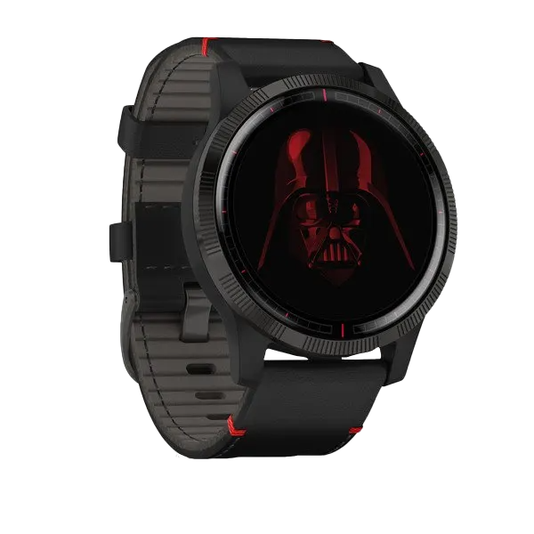 Garmin Legacy Saga Darth Vader GPS Smartwatch, black bezel and silicone strap, certified refurbished