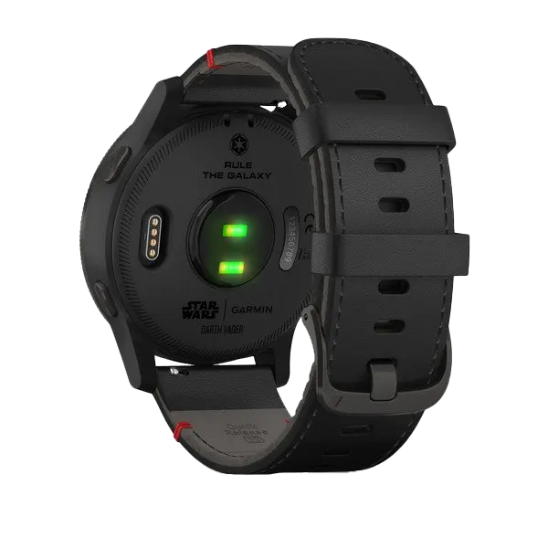 Garmin Legacy Saga Darth Vader GPS Smartwatch, black leather strap, certified refurbished