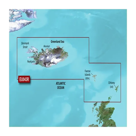 Garmin Iceland to Orkney Coastal Charts BlueChart g3 | HXEU043R | microSD/SD by Garmin