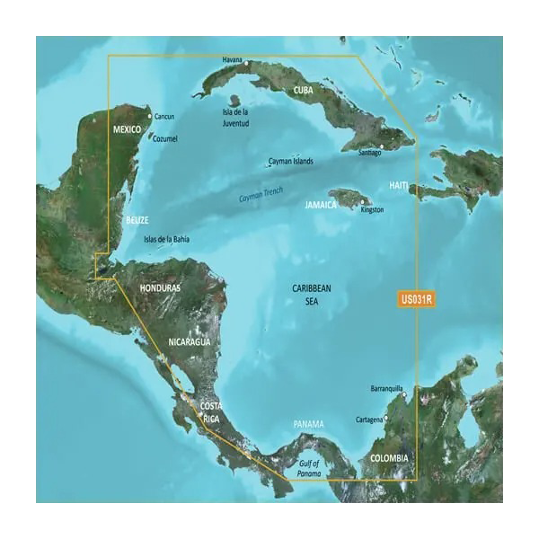 Garmin Caribbean Southwest Coastal Charts map card, BlueChart g3 Vision, VUS031R, microSD/SD (010-C0732-00)