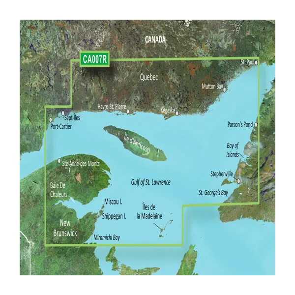 Garmin BlueChart g3 Vision map card VCA007R microSD/SD Les Mechins to St. George's Bay coastal charts