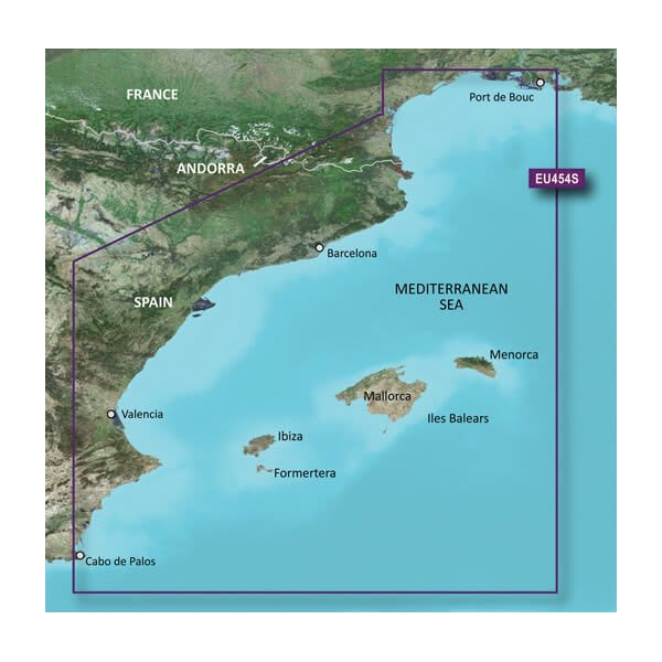 Garmin Spain, Barcelona and Valencia Charts BlueChart g3 Vision | VEU454S | microSD/SD by Garmin