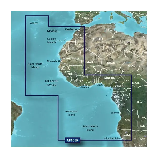 Garmin Africa Western Coastal Charts BlueChart g3 map card for microSD/SD, 010-C0749-20