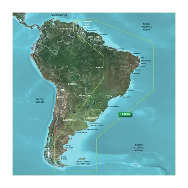 Garmin South America East Coast BlueChart g3 Vision map card, VSA001R, microSD/SD