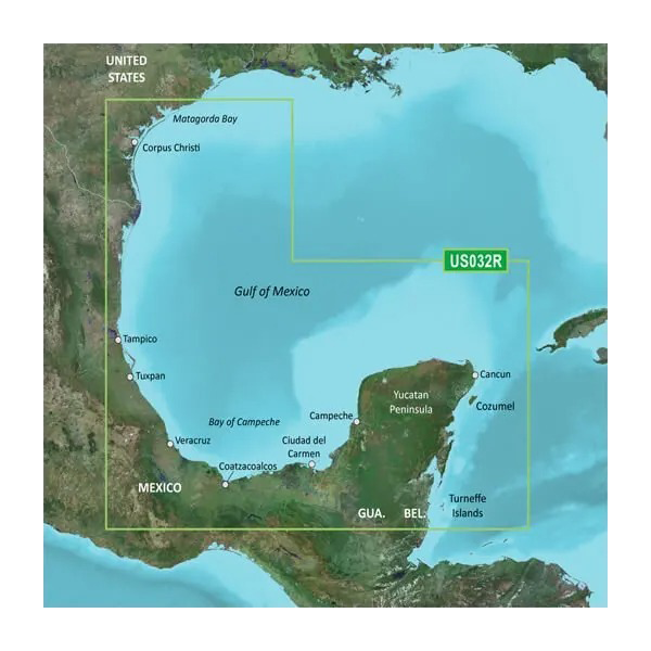 Garmin BlueChart g3 Gulf of Mexico coastal map on microSD/SD HXUS032R