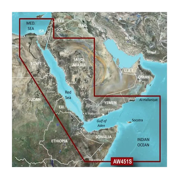 Garmin Red Sea Coastal Charts BlueChart g3 Vision AW451S map card, microSD/SD