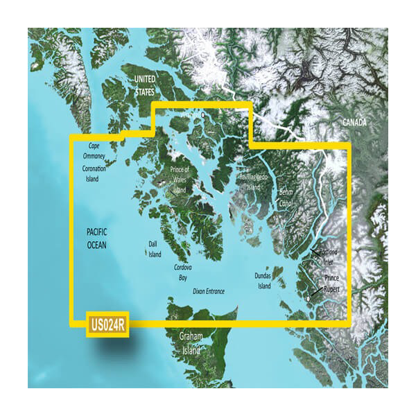 Garmin U.S. Alaska Wrangell to Dixon Entrance Coastal Charts BlueChart g3 Vision map card, microSD/SD