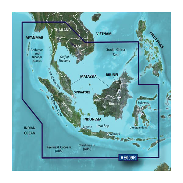 Garmin BlueChart g3 map card for Singapore, Malaysia and Indonesia, HXAE009R microSD/SD