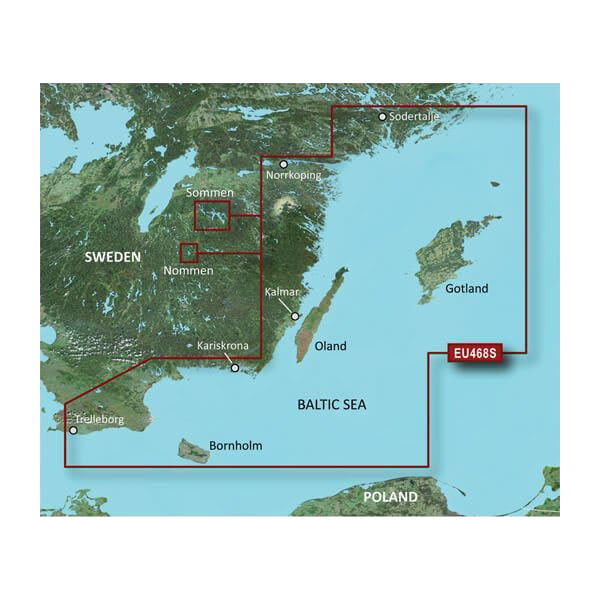Garmin Sweden Sodertalje to Trelborg BlueChart g3 Vision map card, VEU468S, microSD/SD